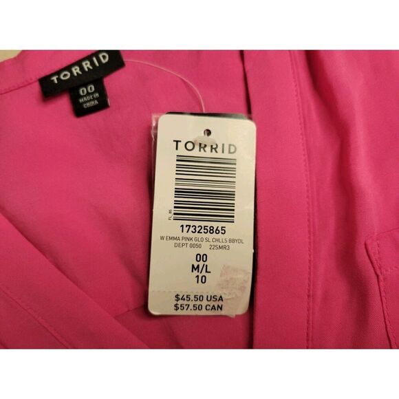 Women's Size 00 Large 10 Torrid Sleeveless Long Hot Pink Tank Cover Up Rayon New - Picture 5 of 6